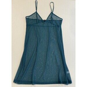 Joe's Lingerie Dress Womens Medium Teal Sheer Polka Dot Sleep Chemise Stretch